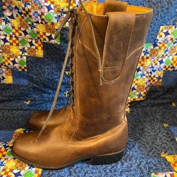 Corset lace up boots proudly hand made in good old Mexico 7.5 - Picture 2 of 8